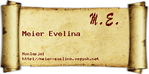 Meier Evelina névjegykártya